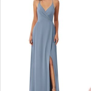 Azazie Davis Maxi in Dusty Blue
